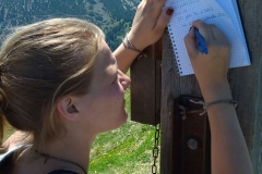 Eintrag ins Gipfelbuch